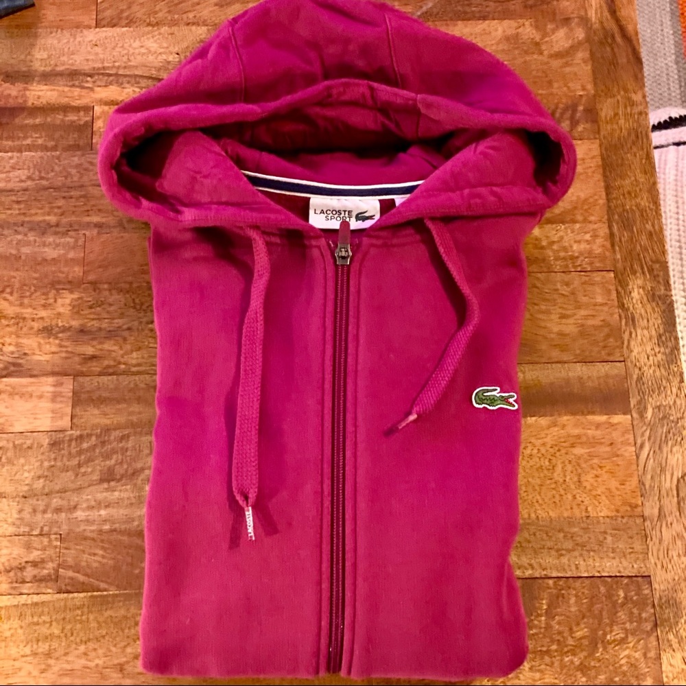 Lacoste Zip Hoodie - Fuchsia